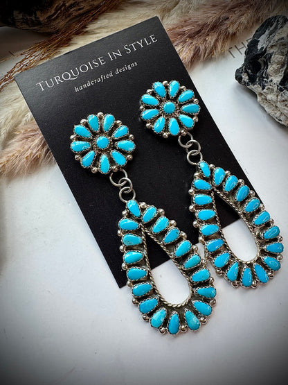Flower Cluster Dangle Earrings