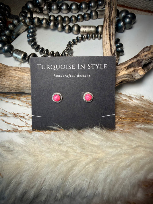 Pink Opal Studs