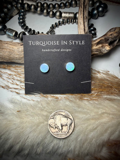 Violet Opal Studs