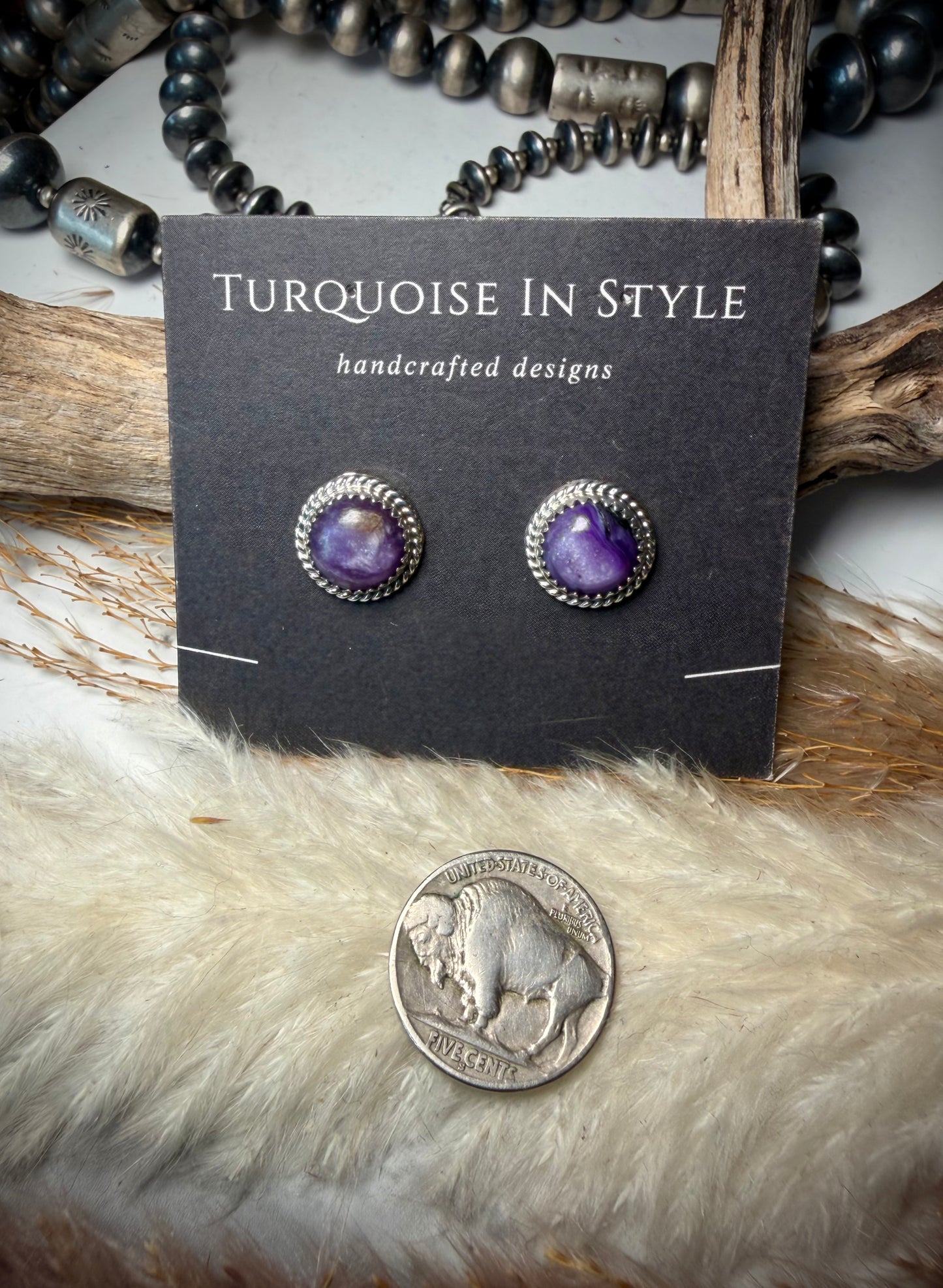 Sharon McCarthy Charoite Studs