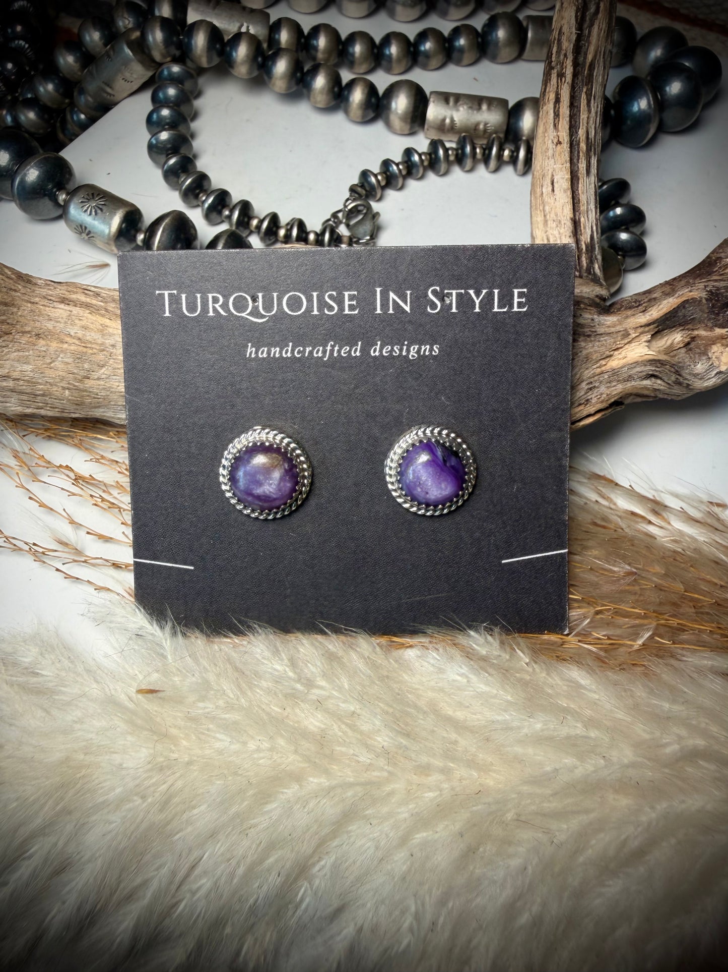 Sharon McCarthy Charoite Studs
