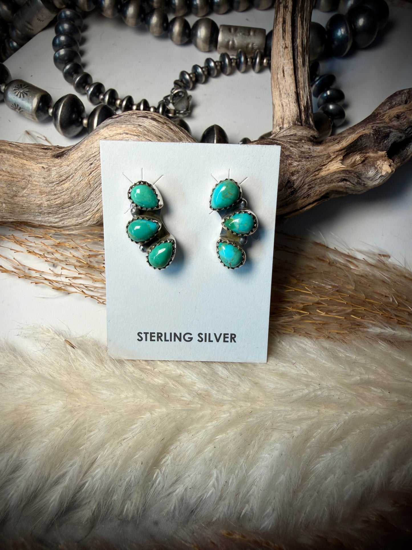 Thunder Creek Three Stone Studs- Multiple Available