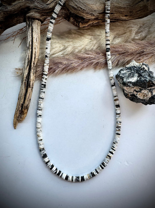 17" White Buffalo Heishi Necklace