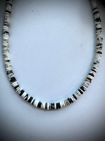 17" White Buffalo Heishi Necklace