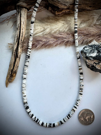 17" White Buffalo Heishi Necklace