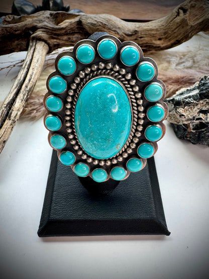 Whitewater Turquoise Ring- Adjustable