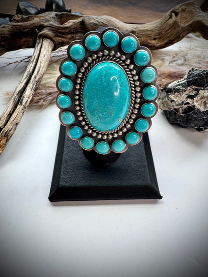 Whitewater Turquoise Ring- Adjustable