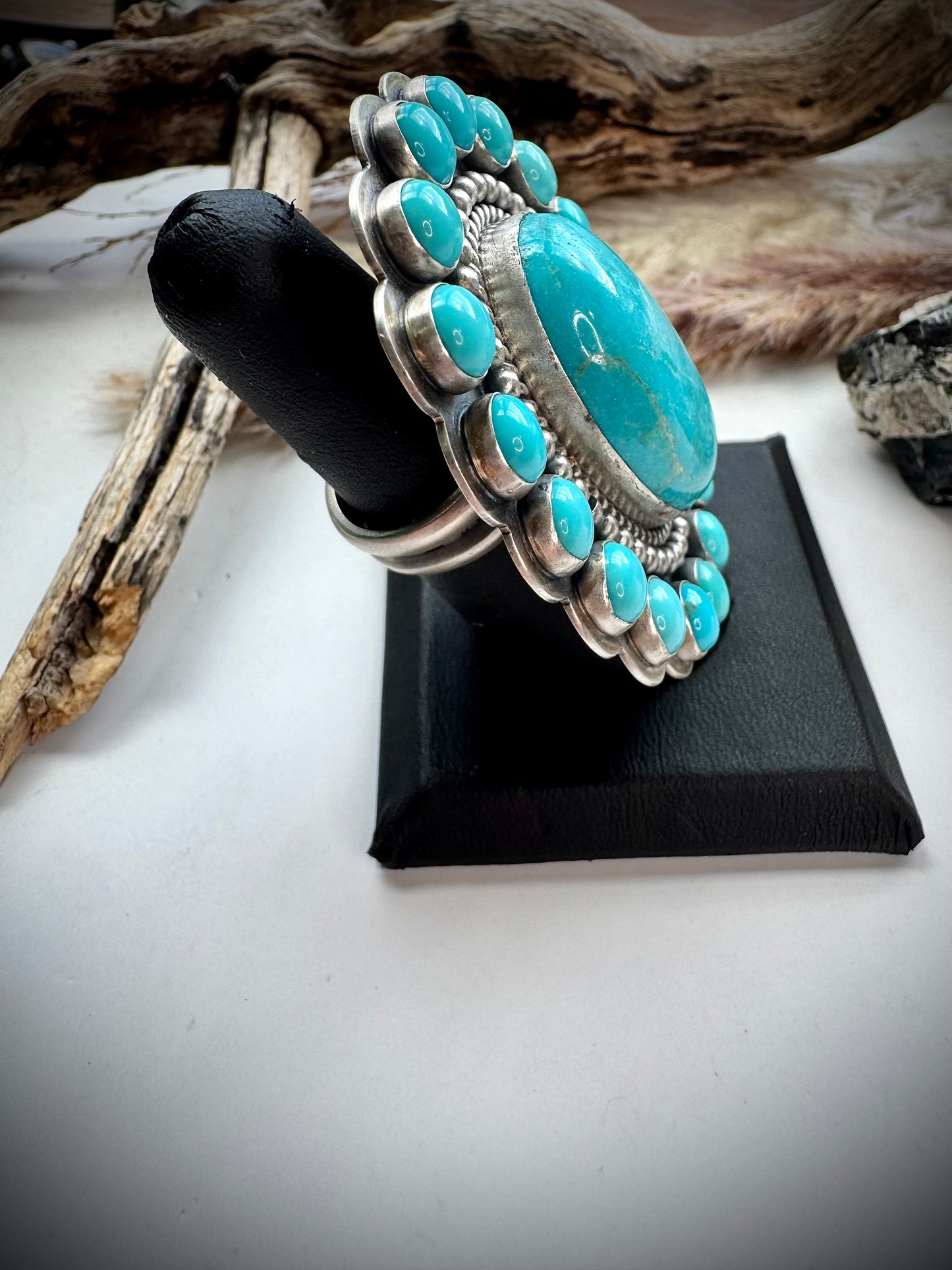 Whitewater Turquoise Ring- Adjustable