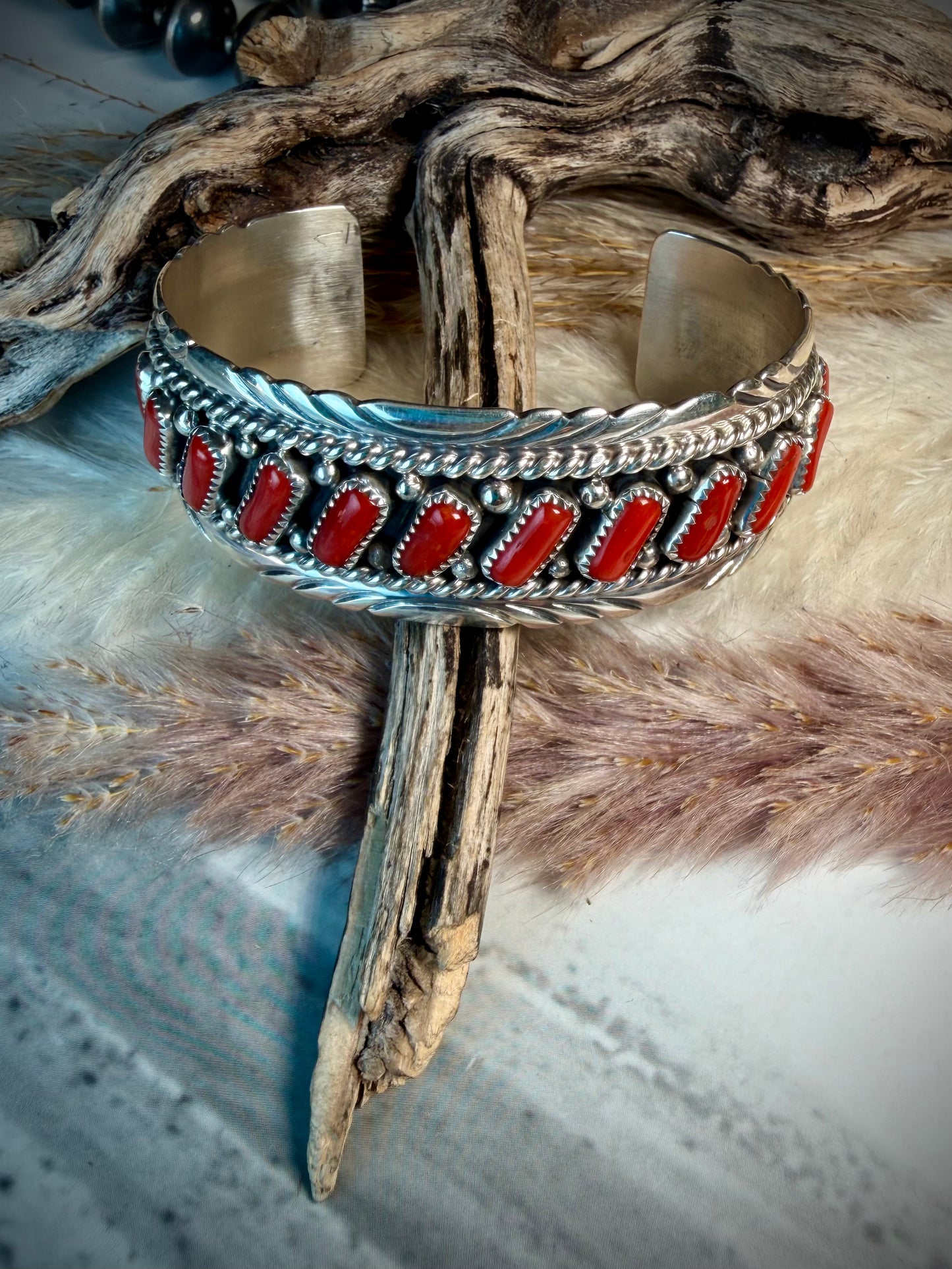 Chester Charley Red Coral Cuff
