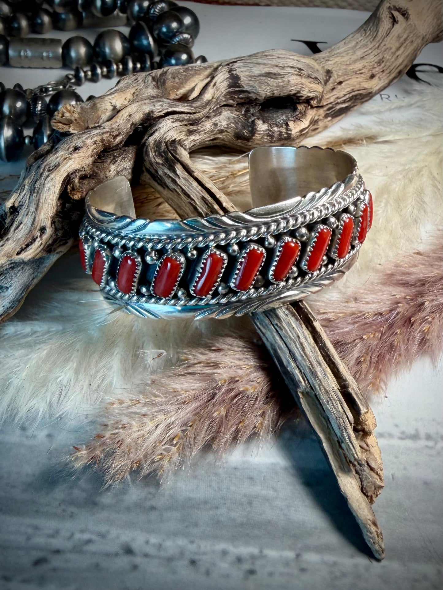 Chester Charley Red Coral Cuff