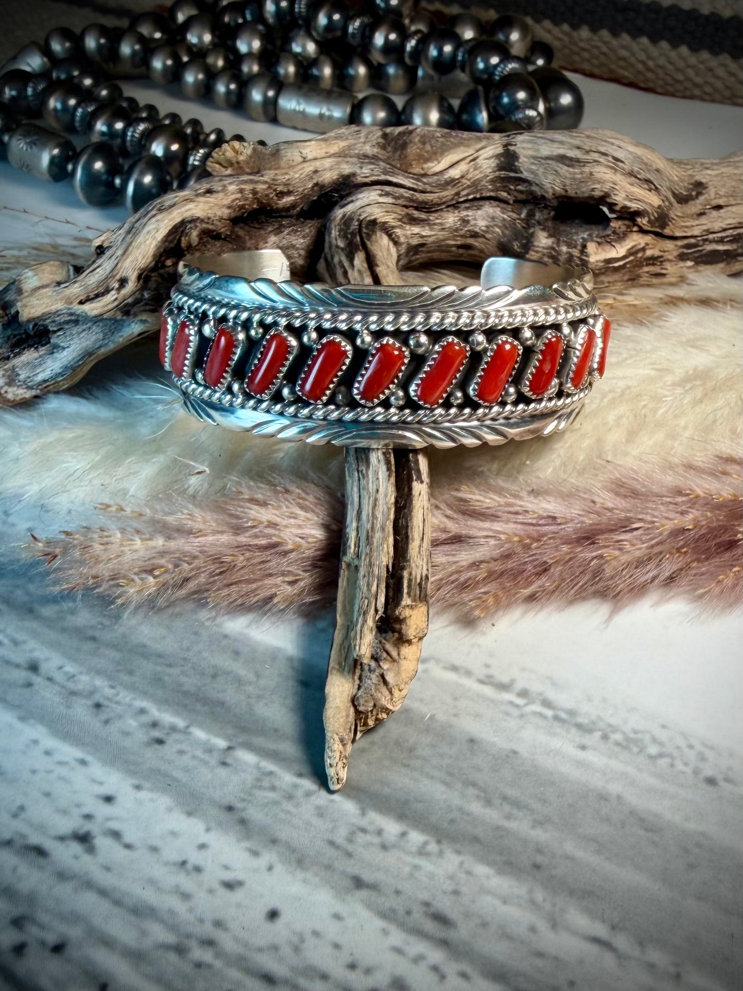 Chester Charley Red Coral Cuff