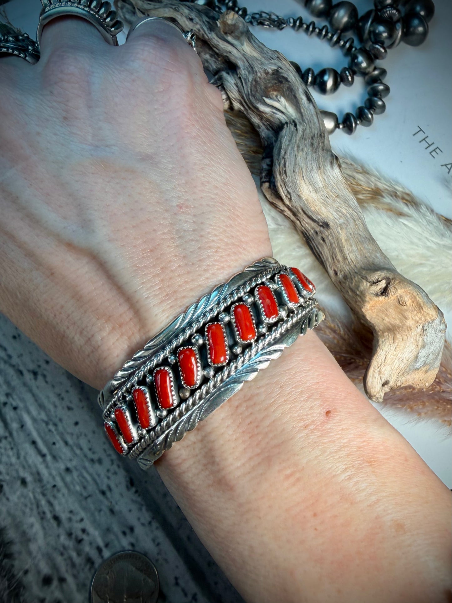 Chester Charley Red Coral Cuff