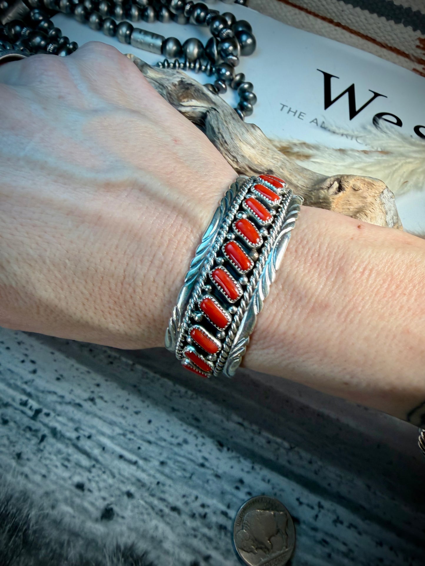 Chester Charley Red Coral Cuff