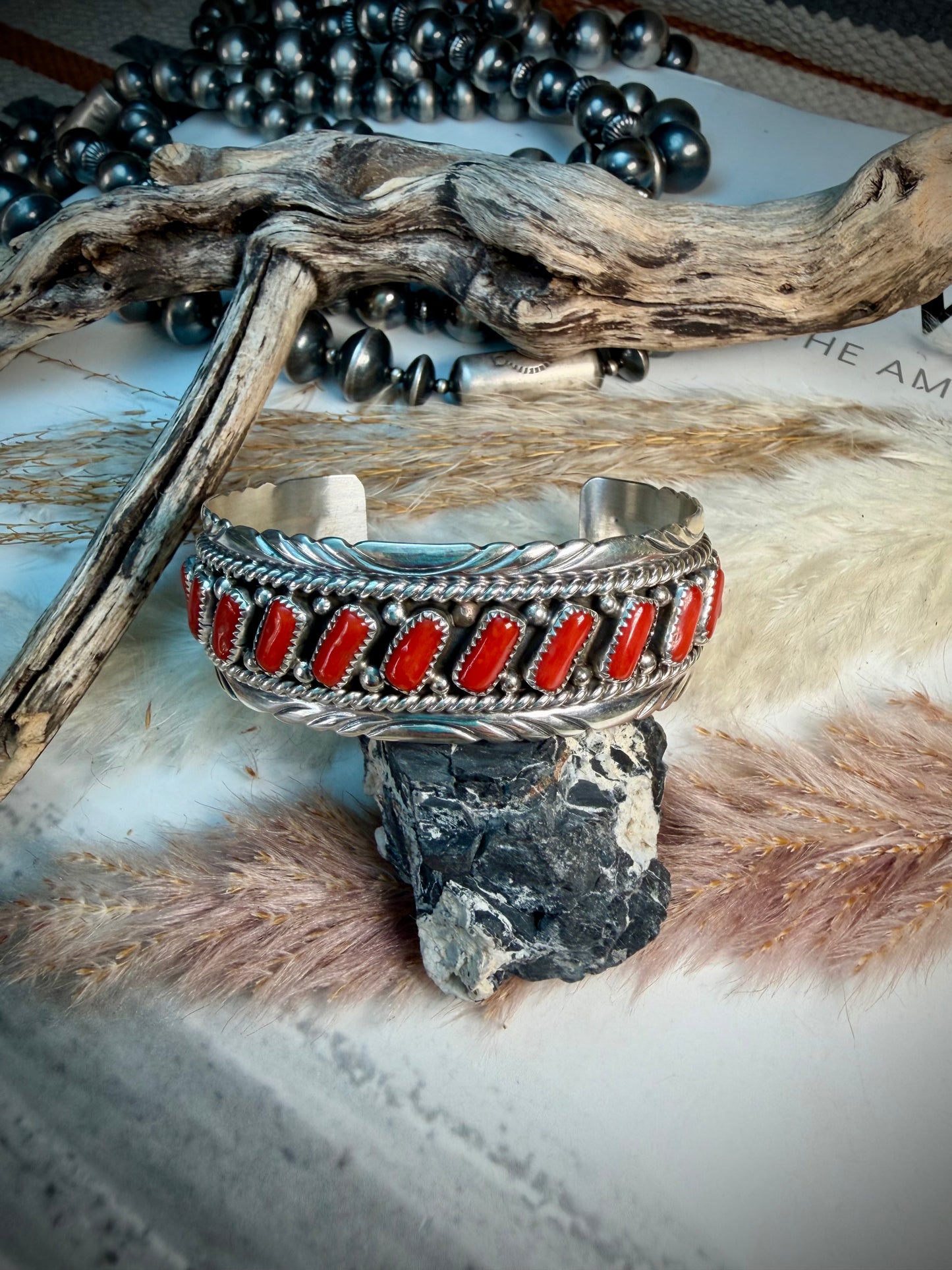 Chester Charley Red Coral Cuff