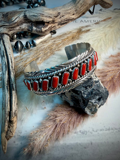Chester Charley Red Coral Cuff