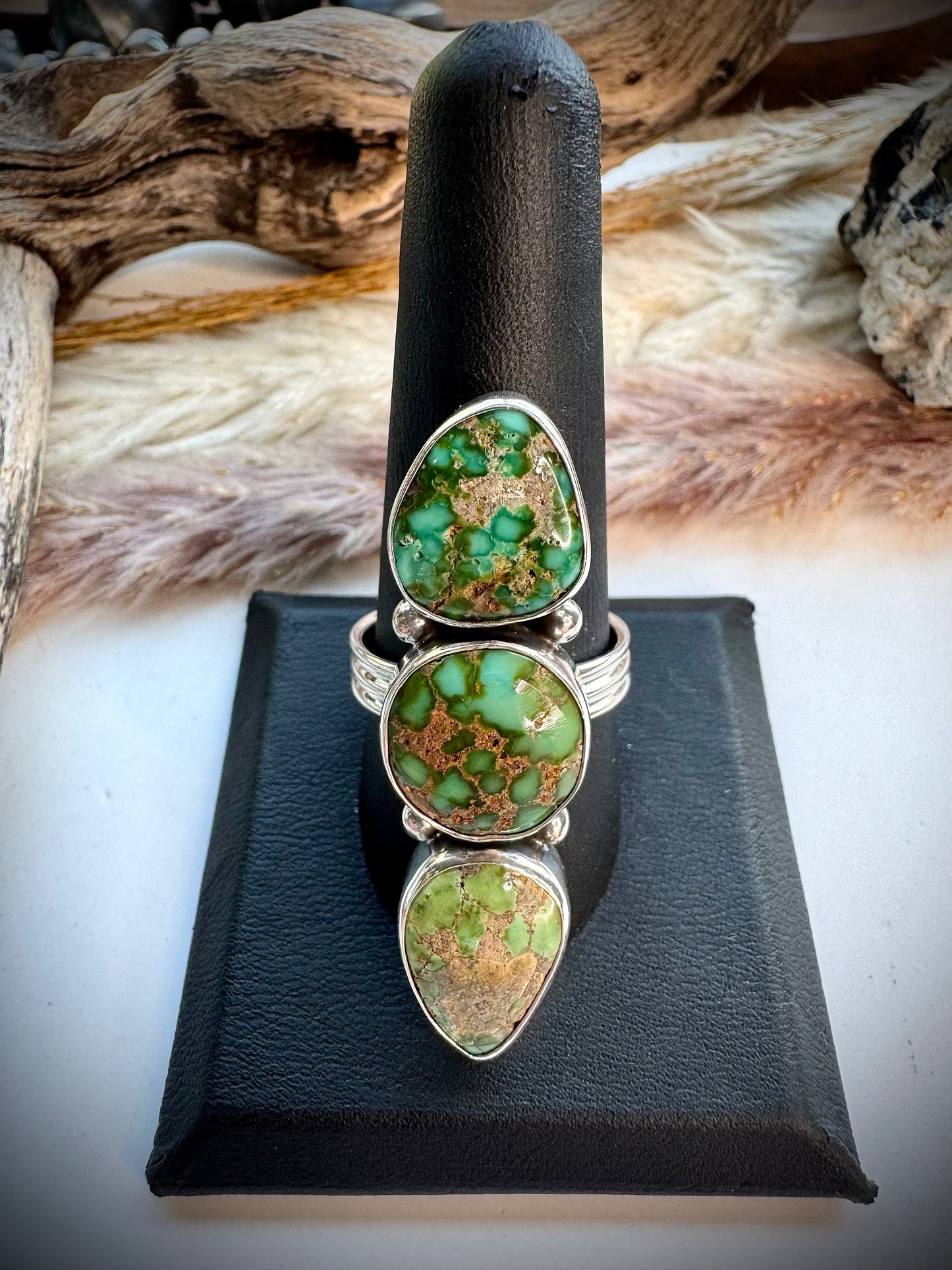 Sonoran Gold Three Stone Ring- Size 10