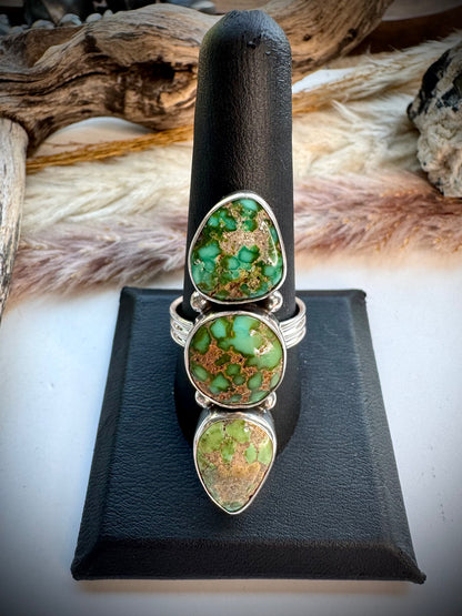 Sonoran Gold Three Stone Ring- Size 10