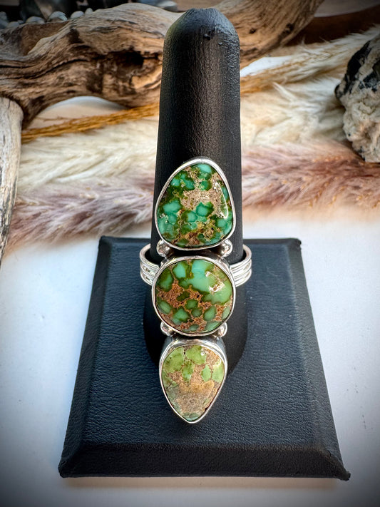 Sonoran Gold Three Stone Ring- Size 10