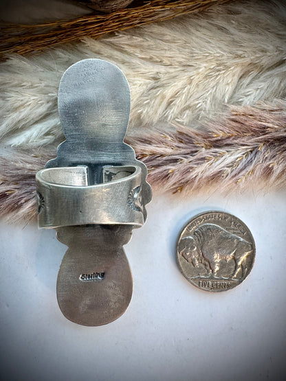 White Buffalo Crawler Ring- Size 8