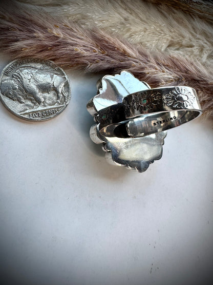 Adjustable Turquoise Cluster Ring