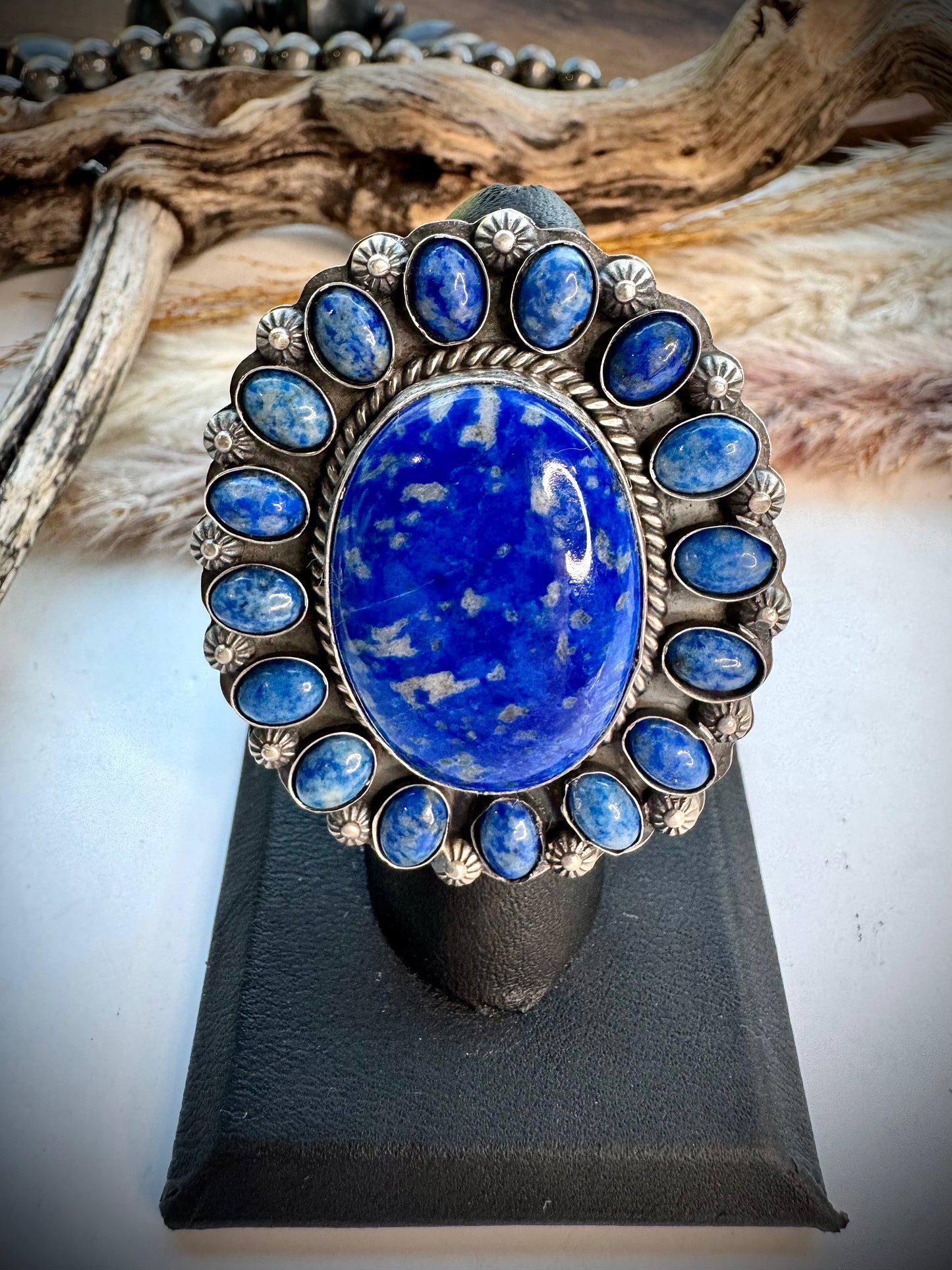 Denim Lapis Ring- Adjustable