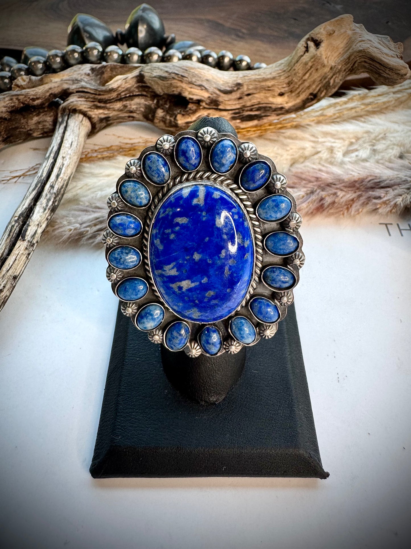 Denim Lapis Ring- Adjustable