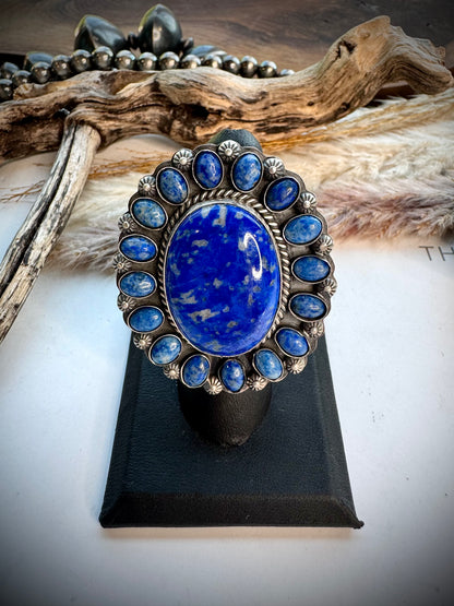 Denim Lapis Ring- Adjustable