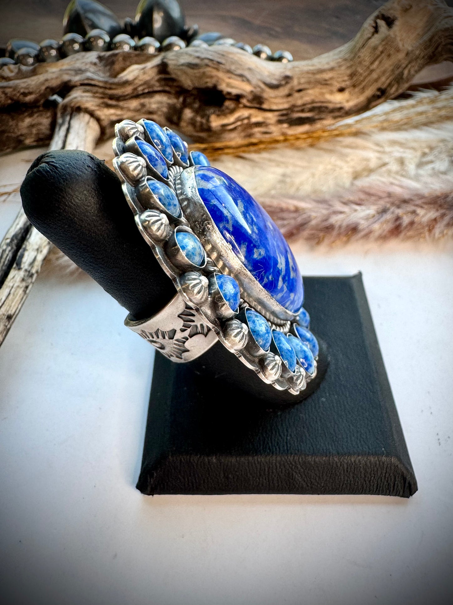 Denim Lapis Ring- Adjustable