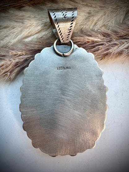 White Buffalo & Sleeping Beauty Pendant