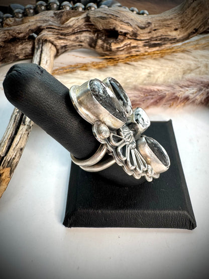 Adjustable White Buffalo Ring