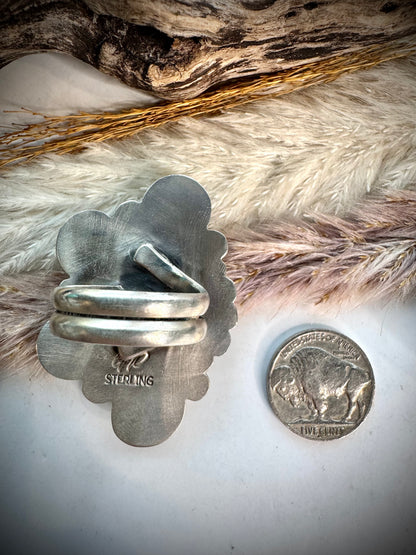 Adjustable White Buffalo Ring