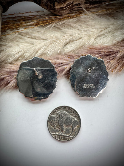 Pink Mother of Pearl Cluster Earings