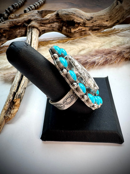 White Buffalo & Sleeping Beauty Adjustable Ring