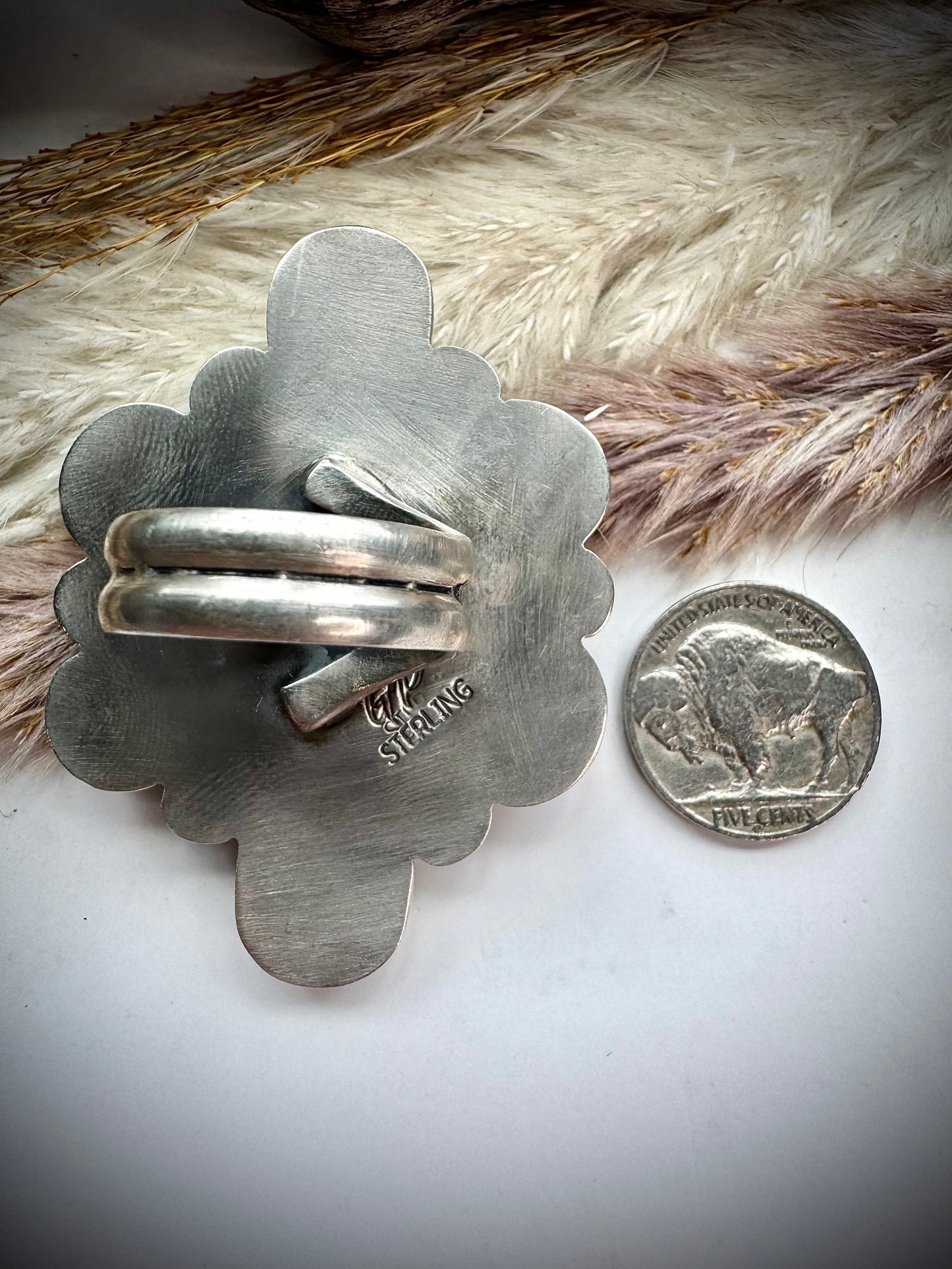 White Buffalo Cluster Ring- Adjustable