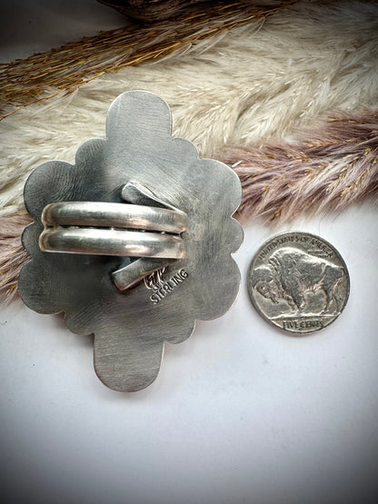 White Buffalo Cluster Ring- Adjustable
