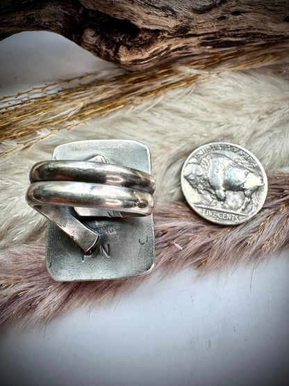 Adjustable Rhodocrosite Ring