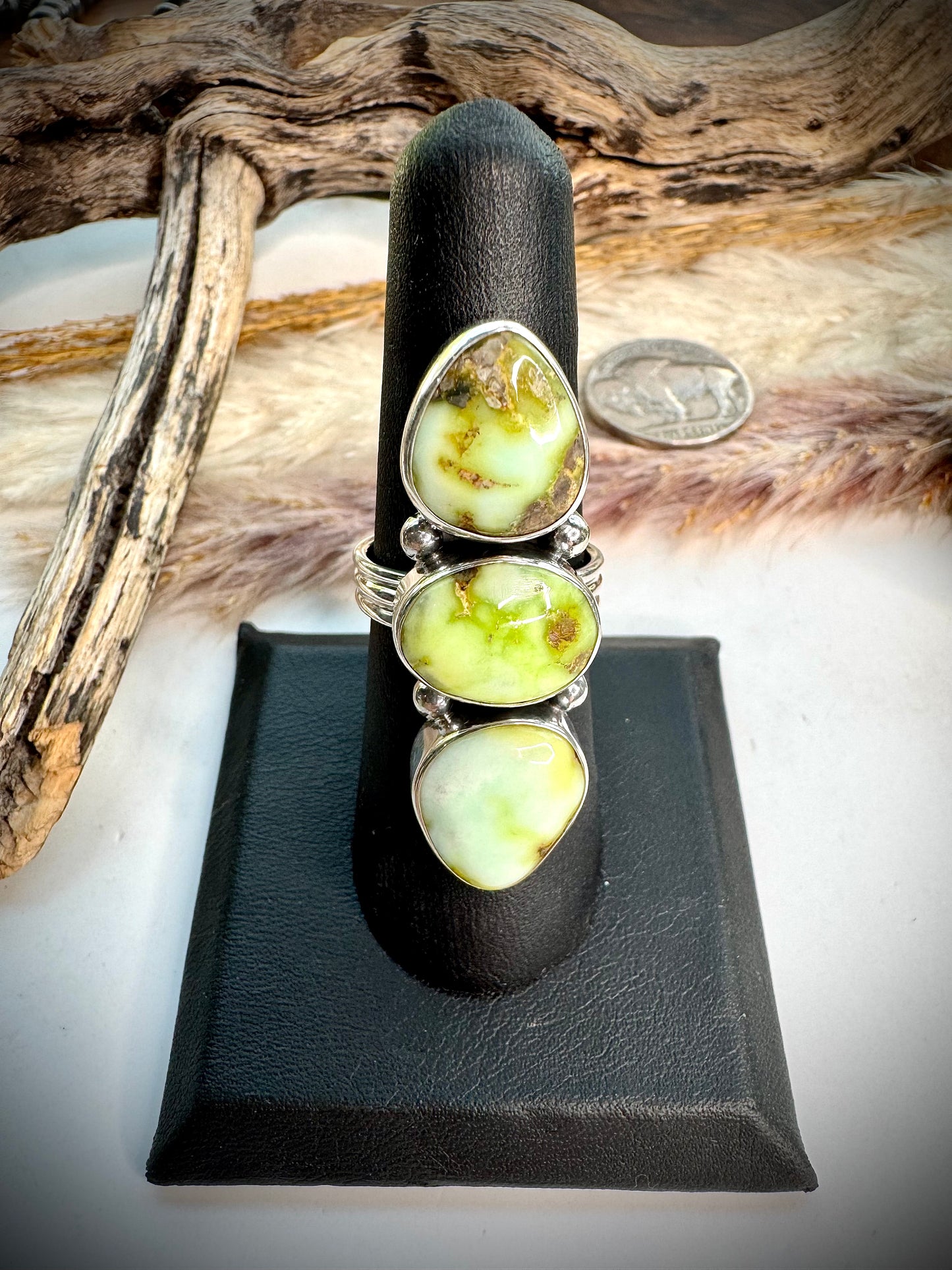 Three Stone Palomino Crawler Ring-7