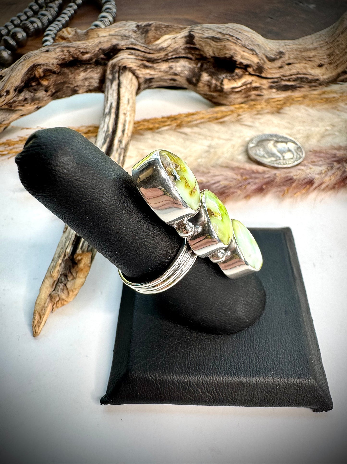 Three Stone Palomino Crawler Ring-7