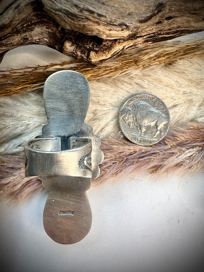 White Buffalo Crawler Ring- Size 8