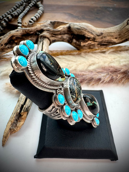 Blackjack and Sleeping Beauty Turquoise Crawler Ring- 7