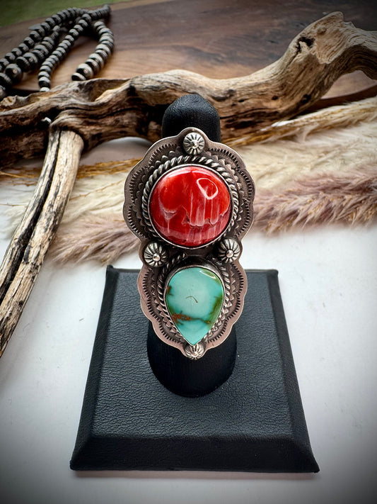 Adjustable Sonoran Gold & Red Spiny Ring