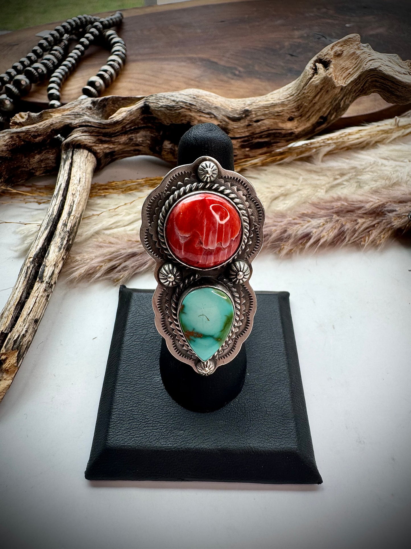 Adjustable Sonoran Gold & Red Spiny Ring