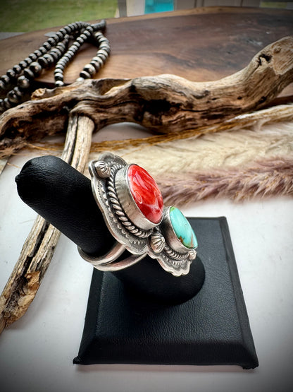 Adjustable Sonoran Gold & Red Spiny Ring