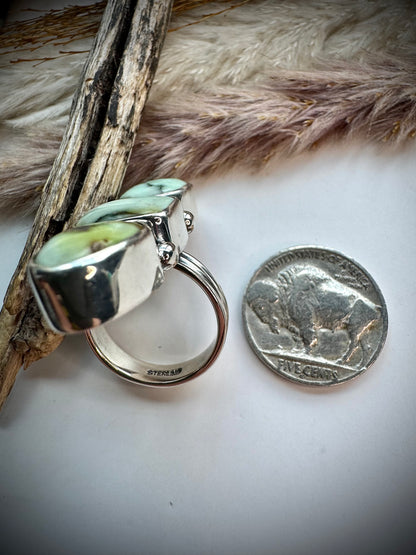 Three Stone Palomino Crawler Ring- 6