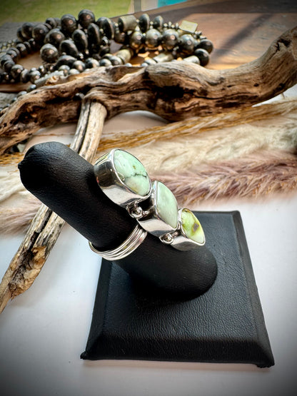 Three Stone Palomino Crawler Ring- 6
