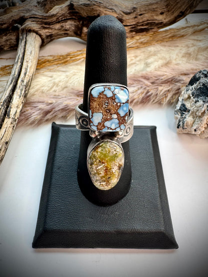 Golden Hills and Palomino Two Stone Ring- Adjustable