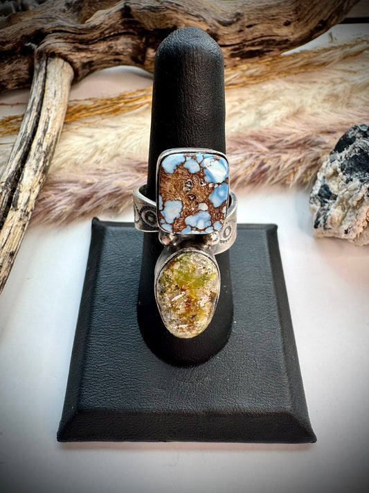 Golden Hills and Palomino Two Stone Ring- Adjustable