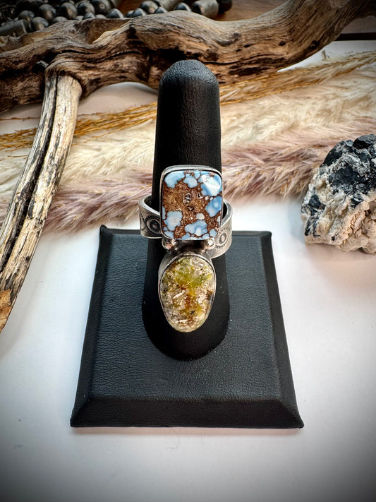 Golden Hills and Palomino Two Stone Ring- Adjustable