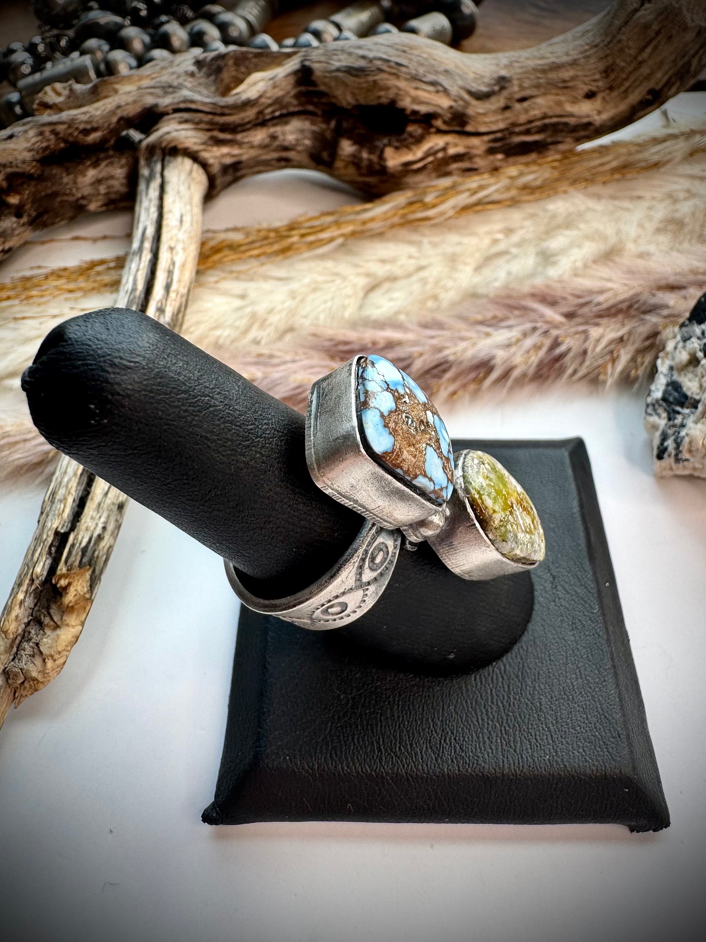 Golden Hills and Palomino Two Stone Ring- Adjustable