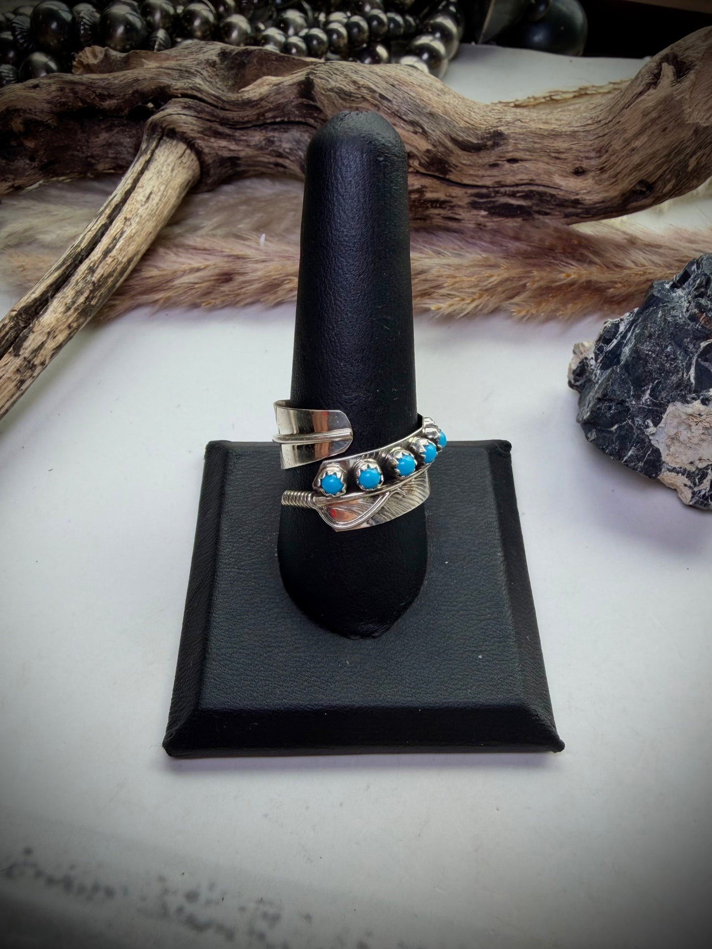 Infinity Feather Adjustable Ring